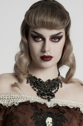 Black Irregular Beaded Butterfly Women's Punk Necklace